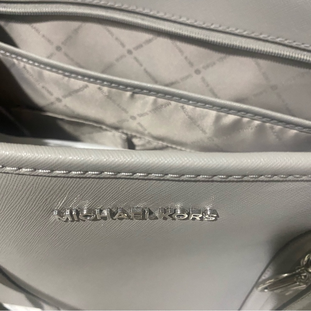 Michael Kors Gray Structured Leather Tote - Picture 6 of 7